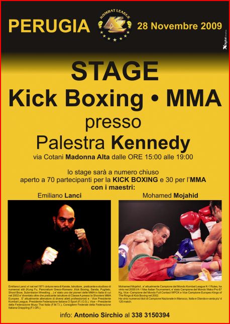 Locandina Stage Kick Boxing del 28 novembre 2009